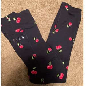 Victoria’s Secret Leggings Cherry Print EUC Size Large